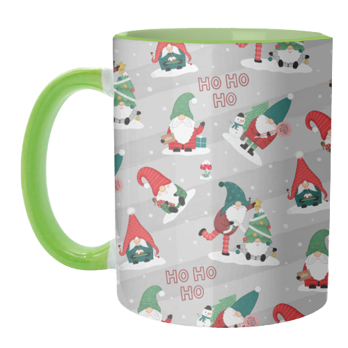 Gnome pattern - unique mug by Loren Grosvenor
