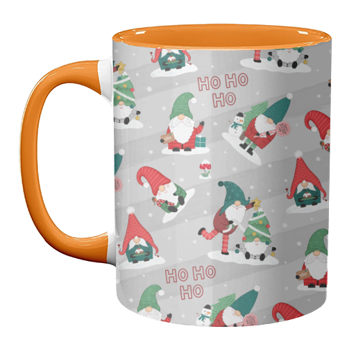 Gnome pattern - unique mug by Loren Grosvenor