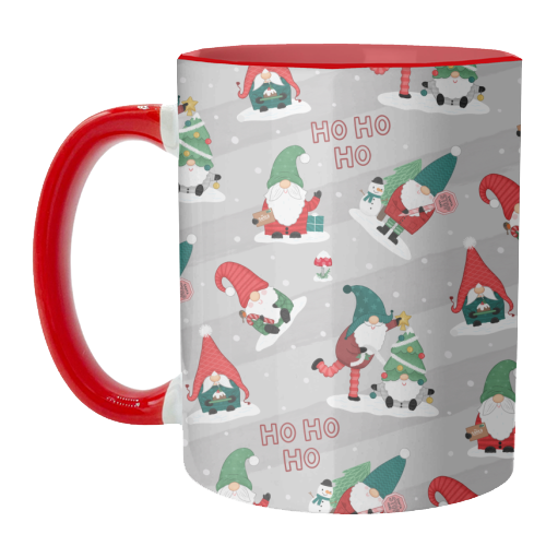 Gnome pattern - unique mug by Loren Grosvenor