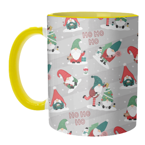 Gnome pattern - unique mug by Loren Grosvenor