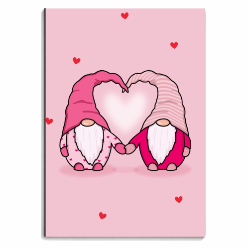 Gnomes in love - personalised A4, A5, A6 notebook by The Girl Next Draw