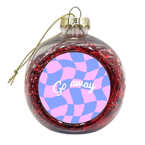 Go away checkerboard - xmas bauble by The Girl Next Draw