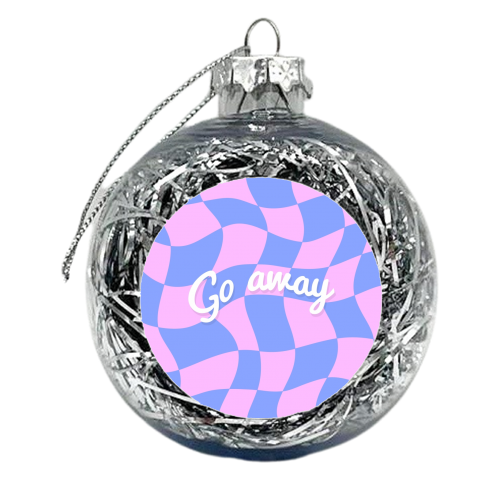Go away checkerboard - xmas bauble by The Girl Next Draw