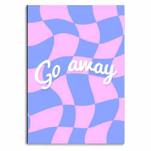 Go away checkerboard - personalised A4, A5, A6 notebook by The Girl Next Draw