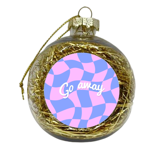 Go away checkerboard - xmas bauble by The Girl Next Draw