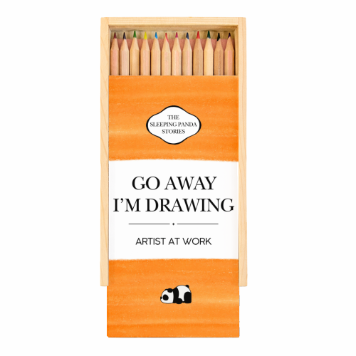 GO AWAY I'M DRAWING - Coloured Pencils with Box by Ms Doodle