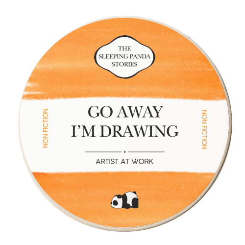 GO AWAY I'M DRAWING - personalised beer coaster by Ms Doodle