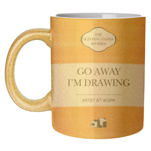 GO AWAY I'M DRAWING - unique mug by Ms Doodle
