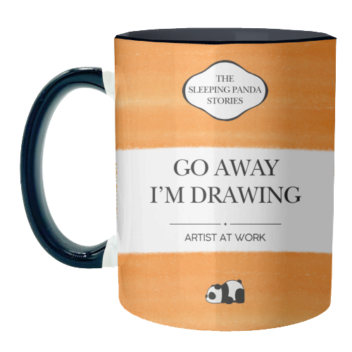 GO AWAY I'M DRAWING - unique mug by Ms Doodle