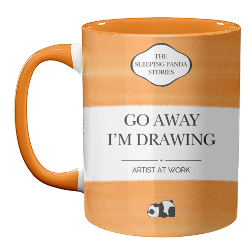 GO AWAY I'M DRAWING - unique mug by Ms Doodle
