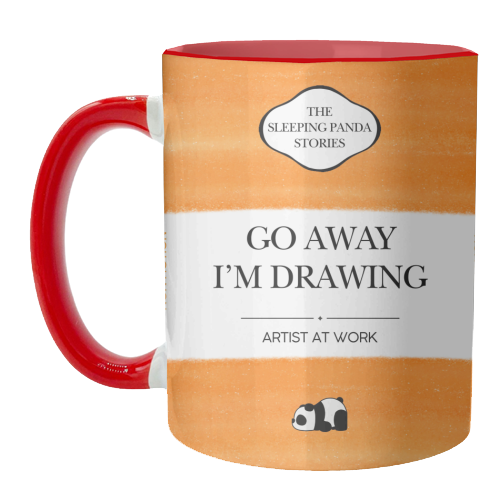 GO AWAY I'M DRAWING - unique mug by Ms Doodle