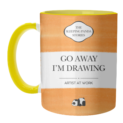 GO AWAY I'M DRAWING - unique mug by Ms Doodle