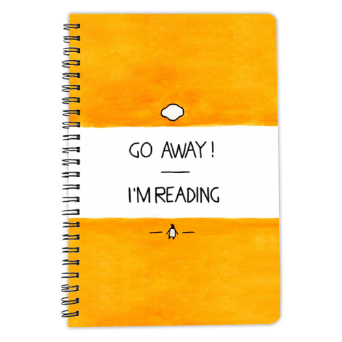 Go Away, I'm Reading - Watercolour Illustration - personalised A4, A5, A6 notebook by A Rose Cast - Karen Murray