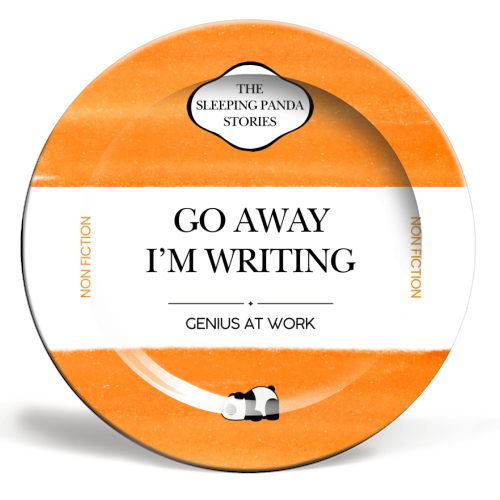 GO AWAY I'M WRITING - ceramic dinner plate by Ms Doodle