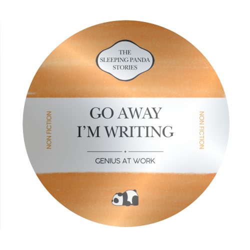 GO AWAY I'M WRITING - Circle Sticker by Ms Doodle