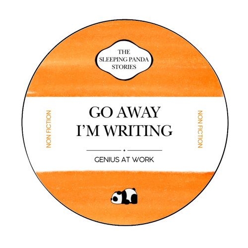 GO AWAY I'M WRITING - Circle Sticker by Ms Doodle