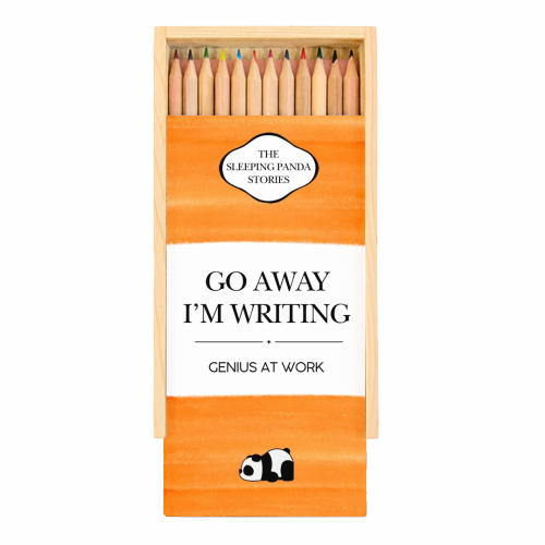 GO AWAY I'M WRITING - Coloured Pencils with Box by Ms Doodle