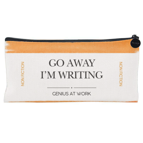 GO AWAY I'M WRITING - flat pencil case by Ms Doodle
