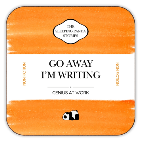 GO AWAY I'M WRITING - personalised beer coaster by Ms Doodle