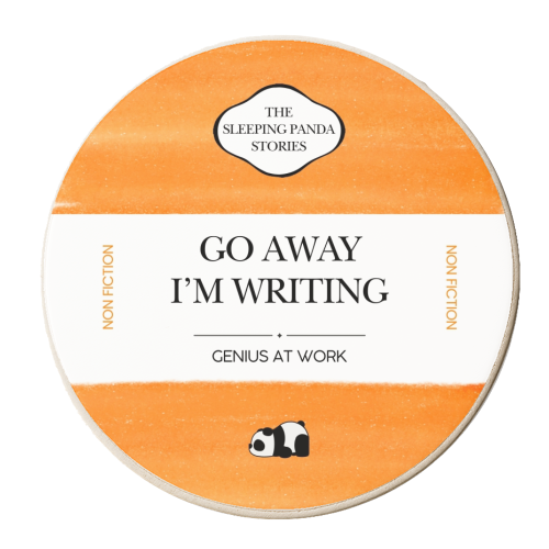 GO AWAY I'M WRITING - personalised beer coaster by Ms Doodle