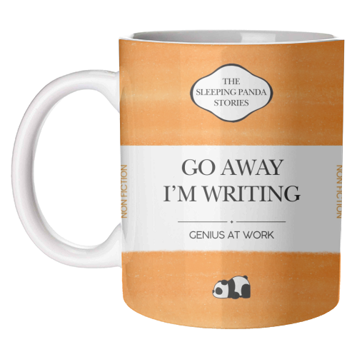 GO AWAY I'M WRITING - unique mug by Ms Doodle