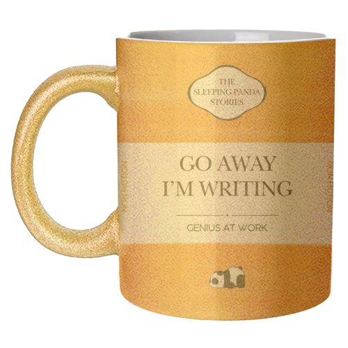 GO AWAY I'M WRITING - unique mug by Ms Doodle