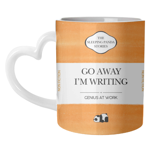 GO AWAY I'M WRITING - unique mug by Ms Doodle