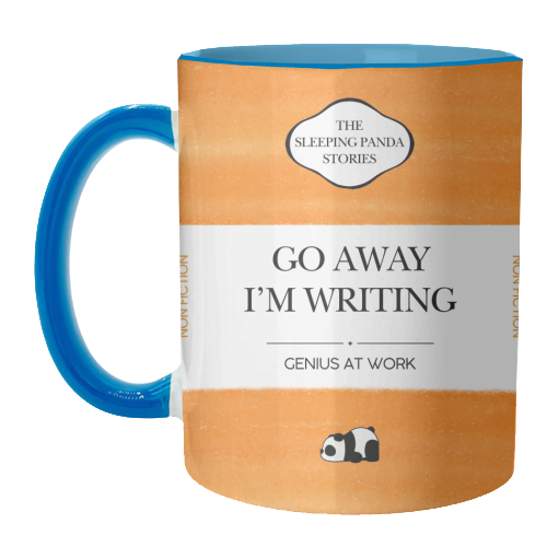 GO AWAY I'M WRITING - unique mug by Ms Doodle