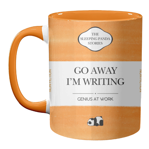 GO AWAY I'M WRITING - unique mug by Ms Doodle