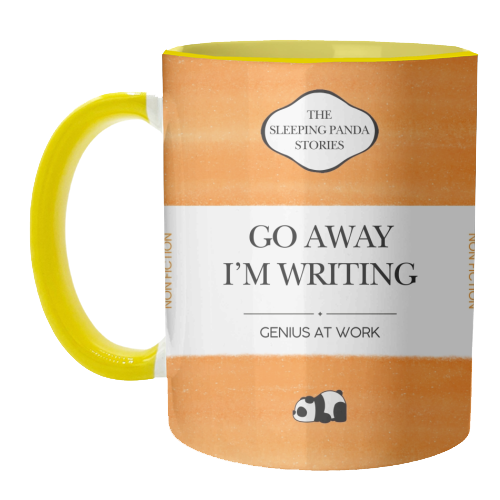GO AWAY I'M WRITING - unique mug by Ms Doodle