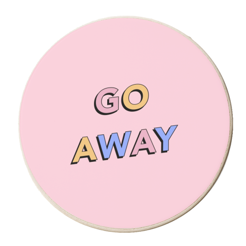 Go away - personalised beer coaster by The Girl Next Draw