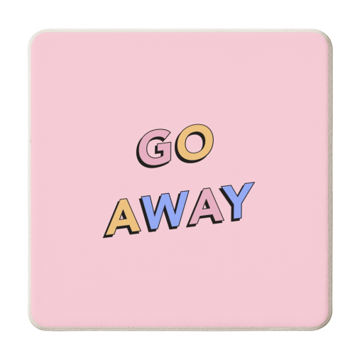 Go away - personalised beer coaster by The Girl Next Draw