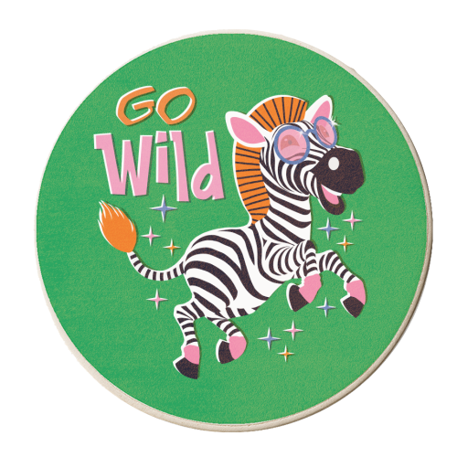 Go Wild Zebra - personalised beer coaster by Claire Atwood