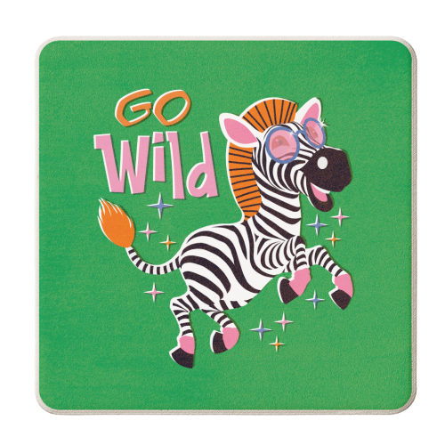 Go Wild Zebra - personalised beer coaster by Claire Atwood