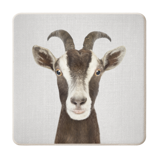 Goat - Colorful - personalised beer coaster by Gal Design