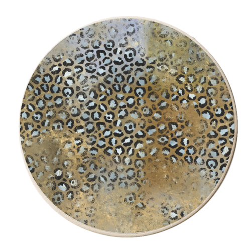 gold black leopard print - personalised beer coaster by Anastasios Konstantinidis