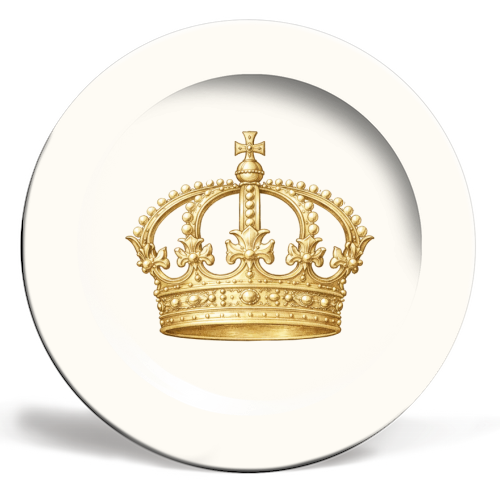 Gold Crown - ceramic dinner plate by Ms Doodle