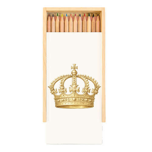 Gold Crown - Coloured Pencils with Box by Ms Doodle