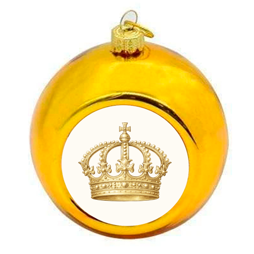 Gold Crown - colourful christmas bauble by Ms Doodle