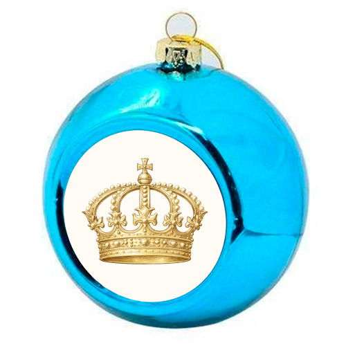 Gold Crown - colourful christmas bauble by Ms Doodle