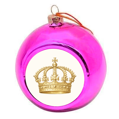 Gold Crown - colourful christmas bauble by Ms Doodle