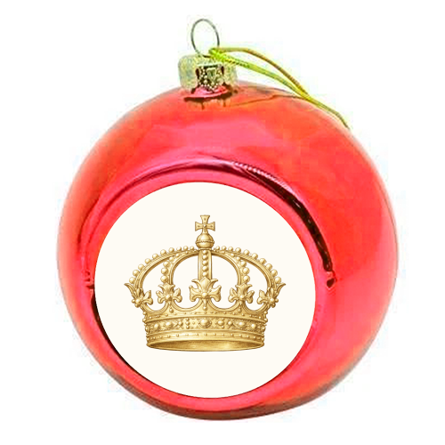 Gold Crown - colourful christmas bauble by Ms Doodle