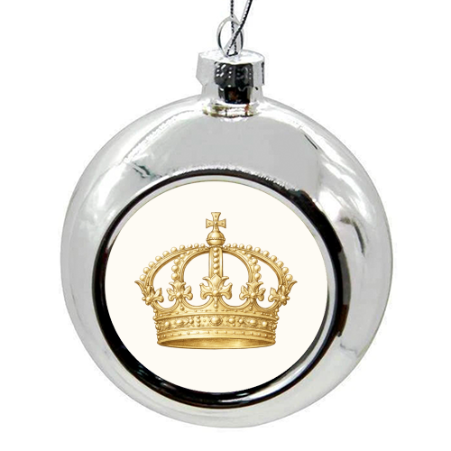 Gold Crown - colourful christmas bauble by Ms Doodle