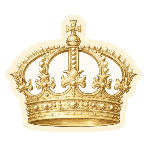 Gold Crown - Die Cut Sticker by Ms Doodle