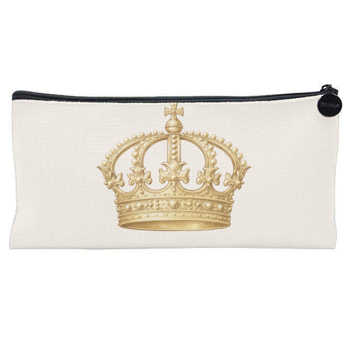 Gold Crown - flat pencil case by Ms Doodle