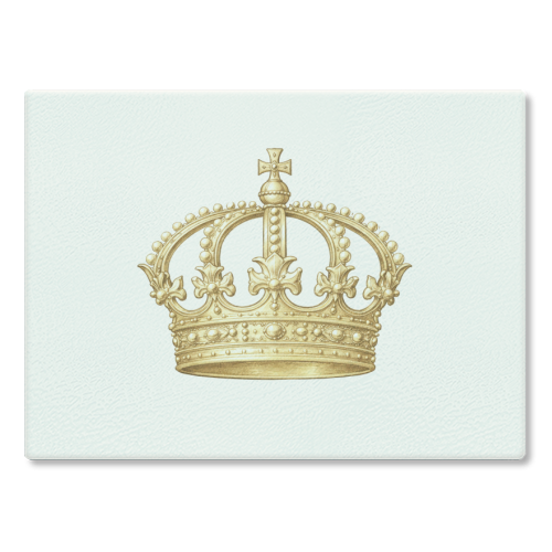 Gold Crown - glass chopping board by Ms Doodle