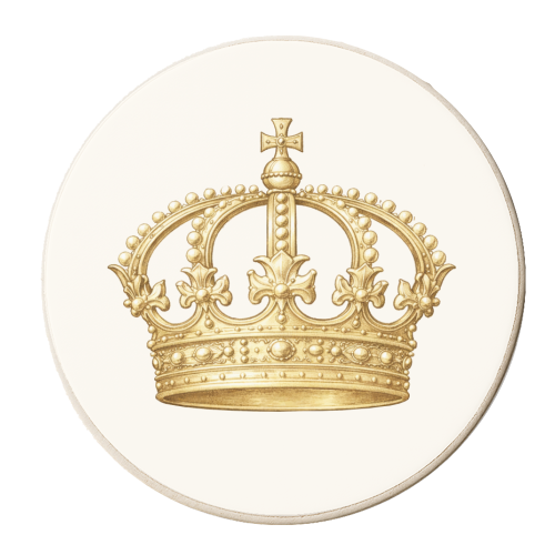 Gold Crown - personalised beer coaster by Ms Doodle