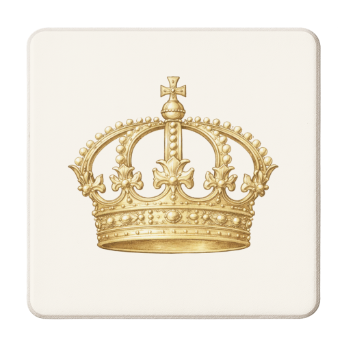 Gold Crown - personalised beer coaster by Ms Doodle