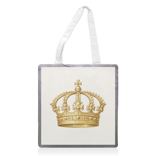 Gold Crown - printed canvas tote bag by Ms Doodle
