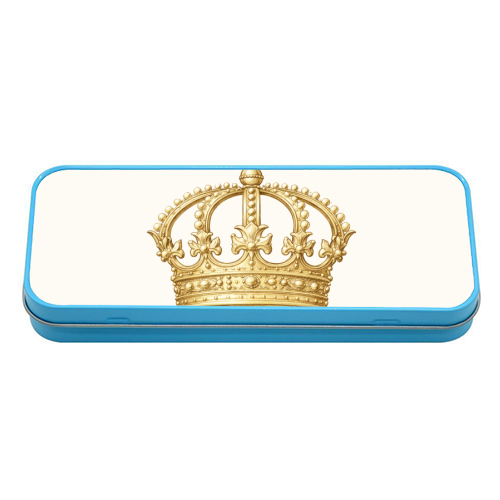 Gold Crown - tin pencil case by Ms Doodle